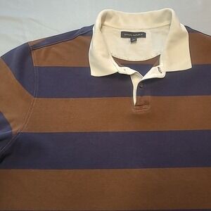 Banana Republic Rugby Polo Shirt Mens XL Multicolor Striped Short Sleeve